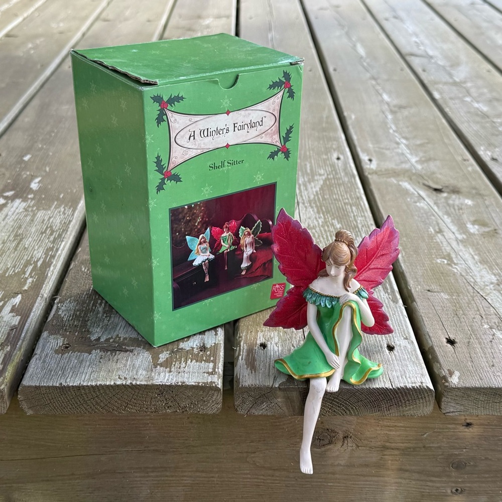 Russ A Winter's Fairyland Poinsettia Shelf Sitter in Original Box